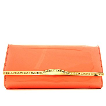 Accented Patent Clutch Wallet