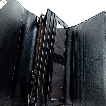 Accented Hardware Compartment Wallet