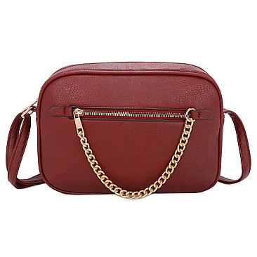 Chain Zipper 3-in-1 Boston Bag Satchel -Duffle