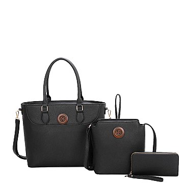 3 in -1 Black Wood Fastener Stachel -Messenger Set
