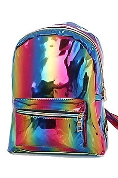 RAINBOW HOLOGRAPHIC TRENDY BACKPACK FM-VBP2026MTX