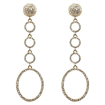 Rhinestone 3D Pave Open-cut Post Earring