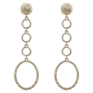 Rhinestone 3D Pave Open-cut Post Earring