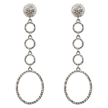 Rhinestone 3D Pave Open-cut Post Earring