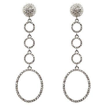 Rhinestone 3D Pave Open-cut Post Earring