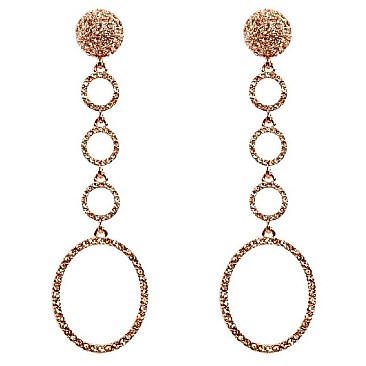 Rhinestone 3D Pave Open-cut Post Earring