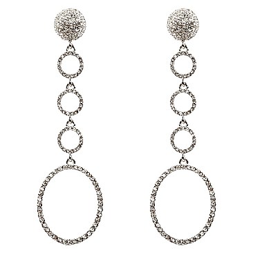 VE1641-LP Rhinestone 3D Pave Open-cut Post Earring