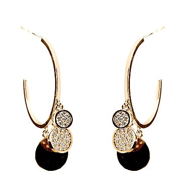 VE1700-LP Rhinestone Metal Post Dangle Earring
