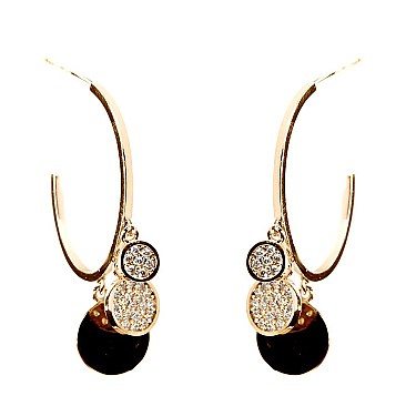 VE1700-LP Rhinestone Metal Post Dangle Earring