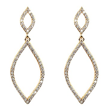 VE1706-LP Glass Rhinestone Open-cut Rhombus Dangle Earring