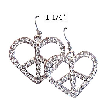 FASHIONABLE STONE HEART PEACE ER SLVE888