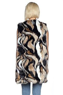 Elegant Soft Fur Longline Vest