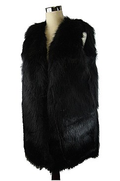 Elegant Soft Fur Longline Vest