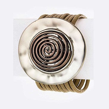 Metal Vortex Charm Layer Cuff LA-BR680