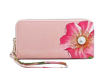 CHIC FLOWER AND BUTTERFLY PRINT FASHION WRISTLET WALLET  JYW-02-FP