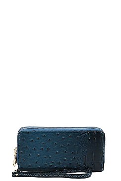 CROCO PATTERN DOUBLE SIDE WALLET WITH HAND STRAP