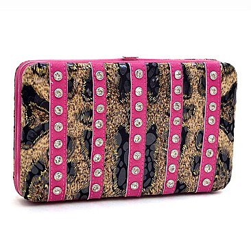 LEOPRAD Rhinestone Framed Wallet