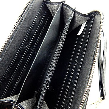 Rhinestone Zip-around Fancy Wallet