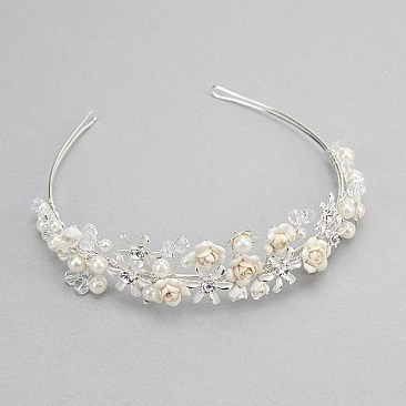 STYLISH ROSETTES IN BLOOM BRIDAL HEADBAND SLW1203