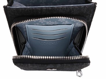 Studded Denim Cell Phone Crossbody Bag