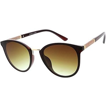 Pack of 12 GLITTER TEMPLE CAT EYE FASHION SUNGLASSES SET