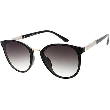 Pack of 12 GLITTER TEMPLE CAT EYE FASHION SUNGLASSES SET
