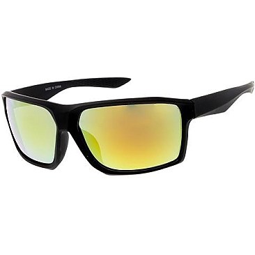 Pack of 12 Reflective Shield Sunglasses