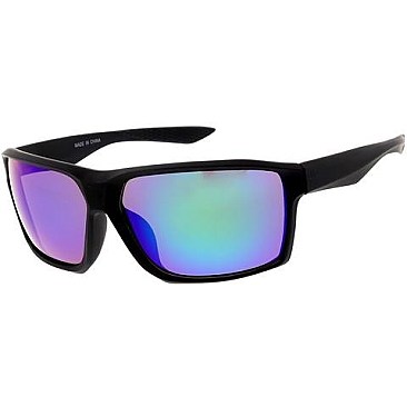 Pack of 12 Reflective Shield Sunglasses
