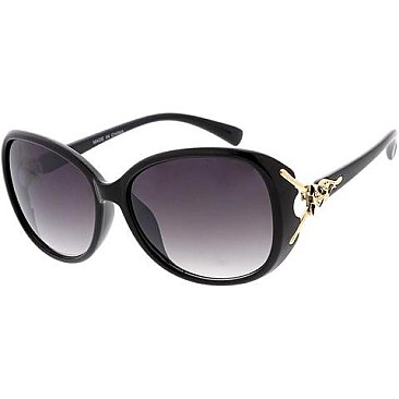 Pack of 12 Metal Accented Frame Shield Sunglasses