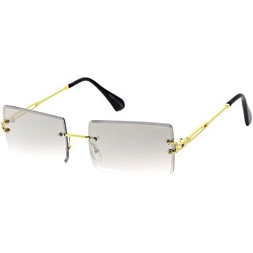 Pack of 12 Rimless Rectangular Sunglasses
