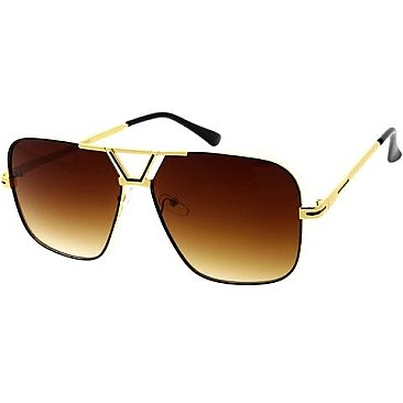 Pack of 12 Rimless Square Aviator Sunglasses