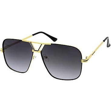 Pack of 12 Rimless Square Aviator Sunglasses