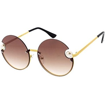 Pack of 12 Tint Pearl Side Round Sunglasses