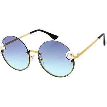 Pack of 12 Tint Pearl Side Round Sunglasses