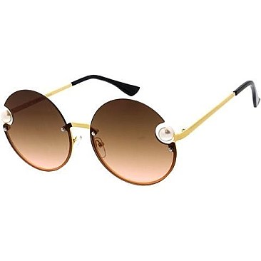 Pack of 12 Tint Pearl Side Round Sunglasses