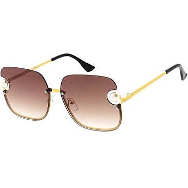 Pack of 12 Unique Pearl Side Fashion Sunglasses