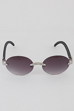 PACK OF 12 Rhinestones Rimless Round Sunglasses