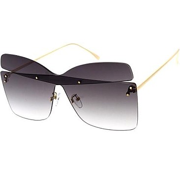 Pack of 12 Modern Statement Rimless Sunglasses