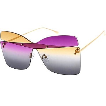 Pack of 12 Modern Statement Rimless Sunglasses