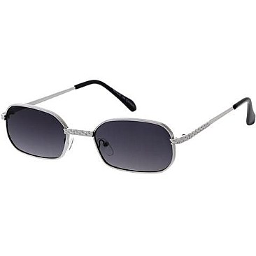 Pack of 12 Rim Rectangle Retro Sunglasses