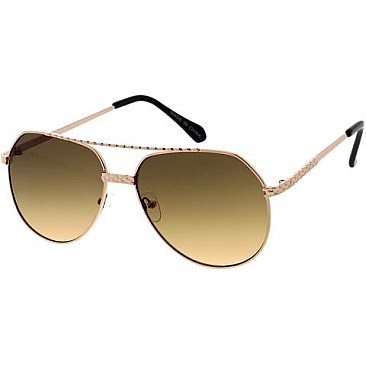 Pack of 12 Tinted Gold Rim Aviator