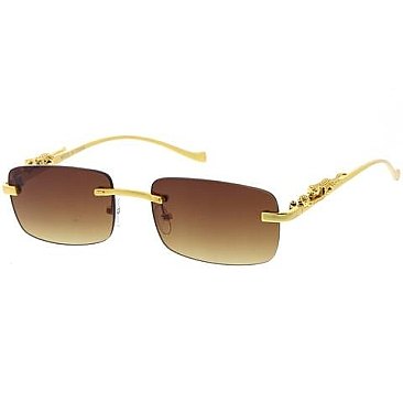 Pack of 12 Leopard Temple Iconic Rimless Sunglasses Set