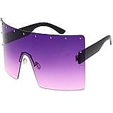 Pack of 12 Oversized Rimless Gradient Shield Sunglasses