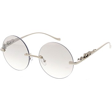 Pack of 12 Gradient Rimless Round Sunglasses