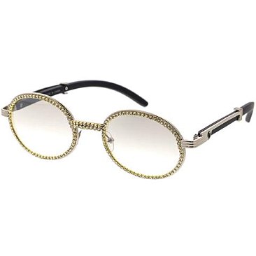 Pack of 12 Vintage Crystal Lined Oval Sunglasses