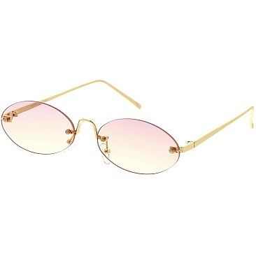 Pack of 12 Vintage Rimless Round Sunglasses