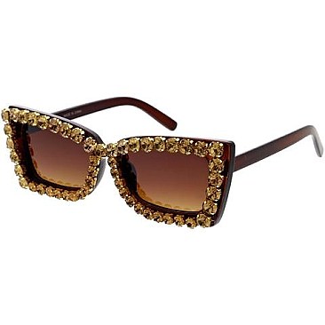 Pack of 12 SPARKLING RHINESTONE CAT EYE SUNGLASSES