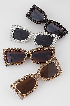 Pack of 12 SPARKLING RHINESTONE CAT EYE SUNGLASSES