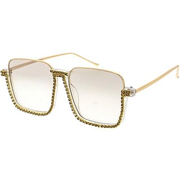 Pack of 12 Crystal Lined Square Sunglasses