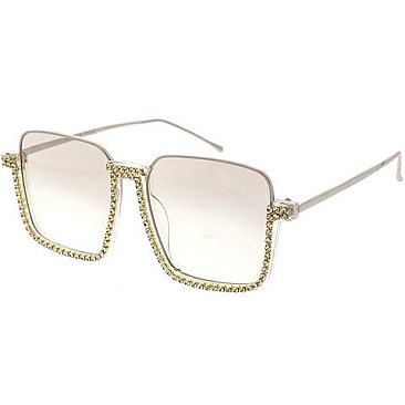 Pack of 12 Crystal Lined Square Sunglasses